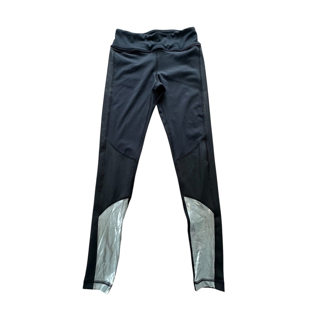 Worn twice - ALALA‎  legging black with brushstrokes and silver Size XS
